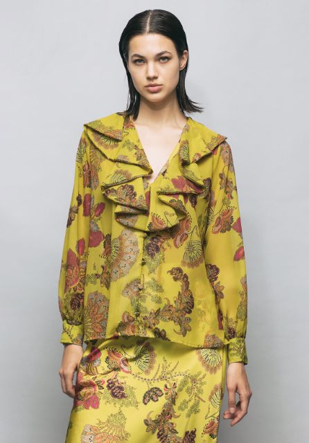 Picture of Blouse in Georgette acid green