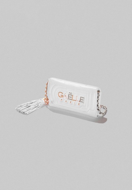Wallet Bag Matelasse In Ecopelle Con Logo Metallo Bianco