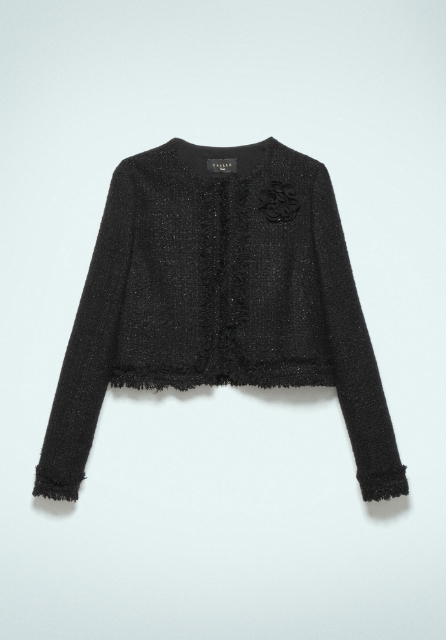 Giacca Spencer In Boucle' Nero