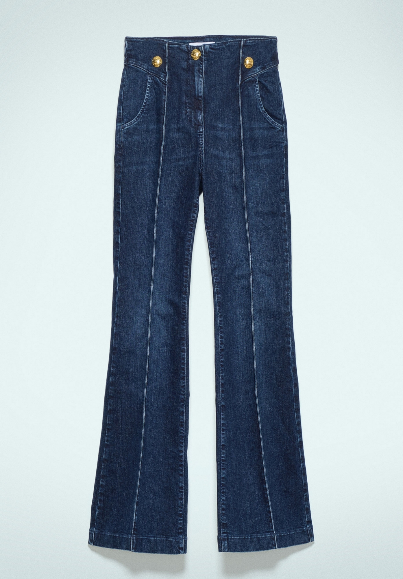 Jeans Flare Slim In Denim Blu