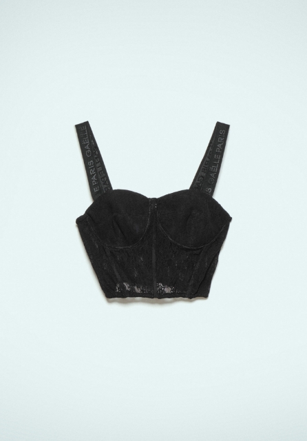 Top Bustier In Pizzo Nero