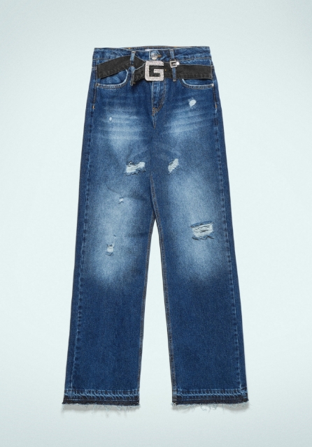 Jeans Boy Low Waist In Denim Blu