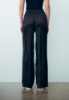 PANTALONE LUNGO PLISSE IN RASO CON COULISSE LOGATA