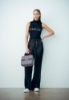 PANTALONE LUNGO PLISSE IN RASO CON COULISSE LOGATA