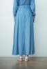 GONNA LUNGA IN DENIM CON DOPPIO BOTTONE LOGATO