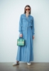 GONNA LUNGA IN DENIM CON DOPPIO BOTTONE LOGATO