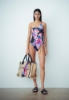MONOKINI MONOSPALLA IN LYCRA STAMPA FIORE