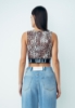 TOP CROPPED IN LYCRA STAMPATA