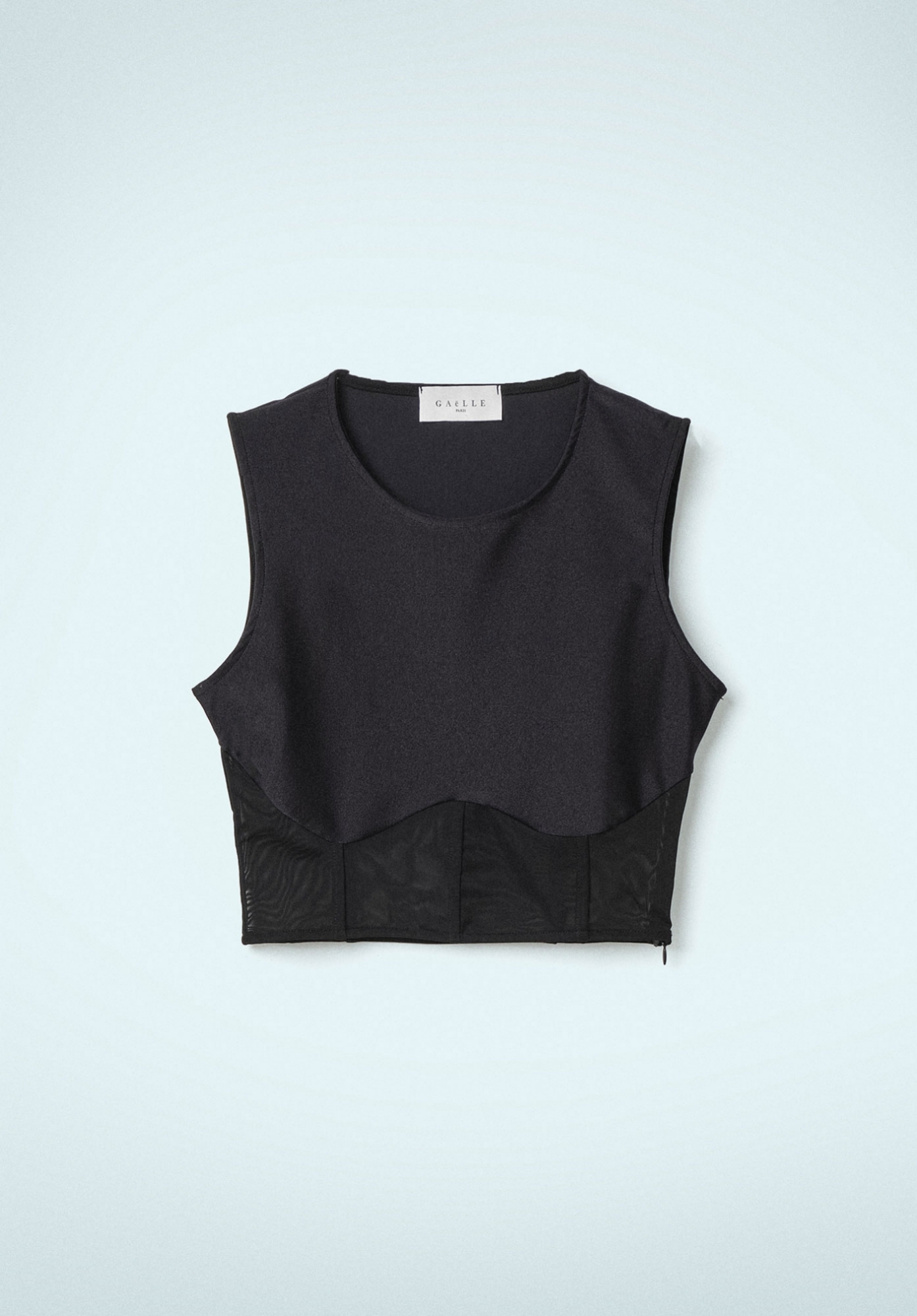 TOP CROPPED GIROCOLLO SMANICATO CON FLAG