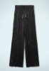 PANTALONE LUNGO PLISSE IN RASO CON COULISSE LOGATA