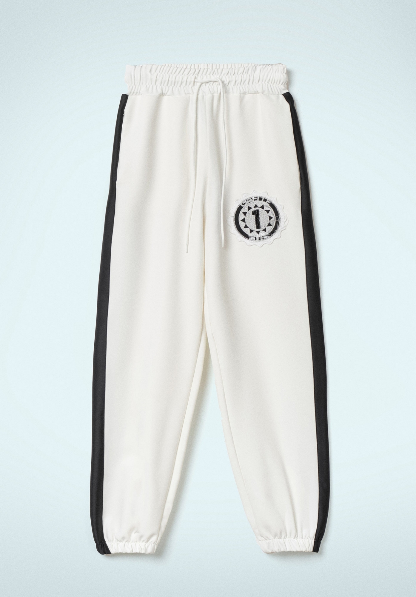 PANTALONE JOGGER CON INSERTO LATERALE IN RASO