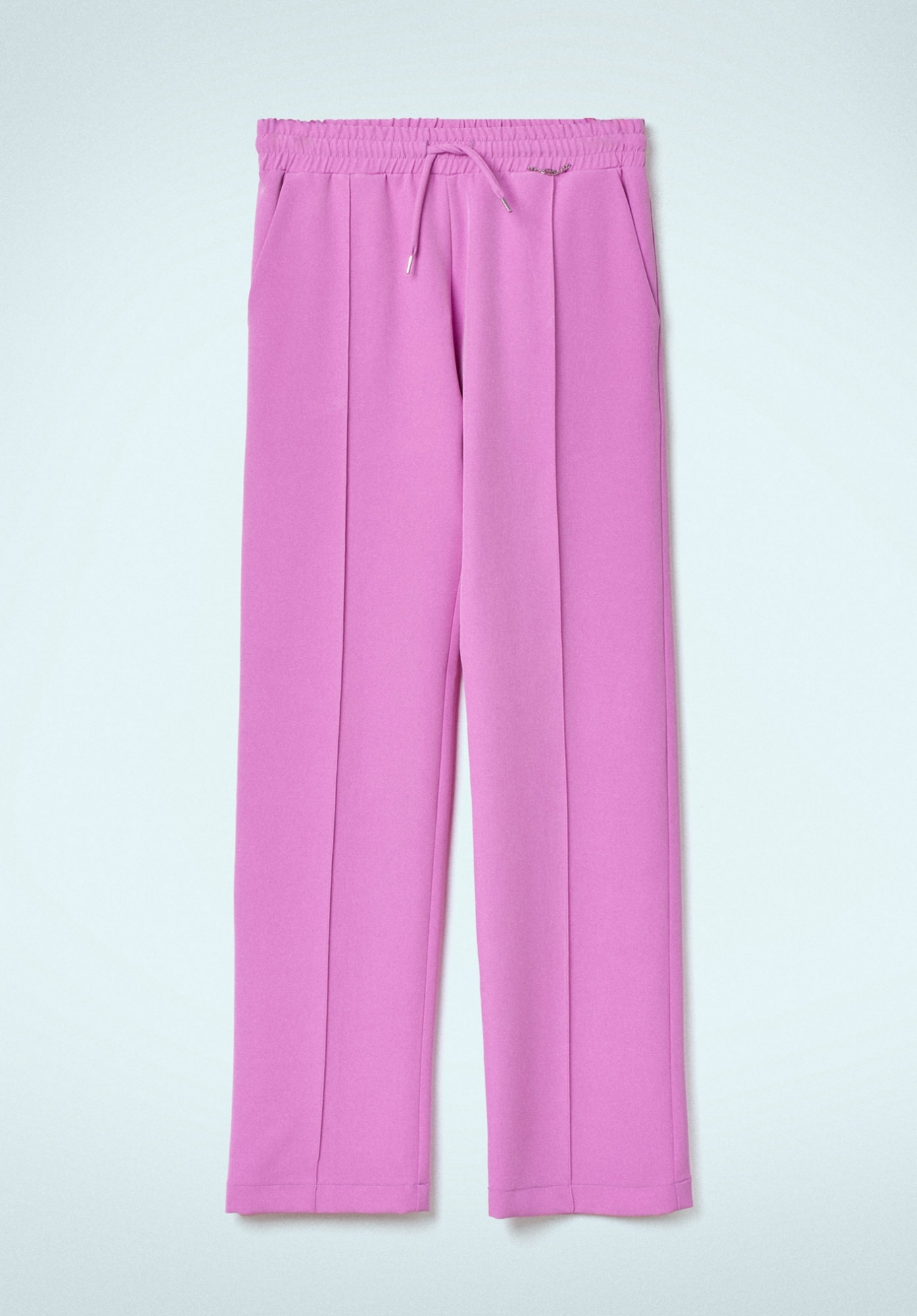 PANTALONE DRITTO CON COULISSE E NERVINE SUL DAVANTI E RETRO