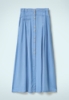 GONNA LUNGA IN DENIM CON DOPPIO BOTTONE LOGATO