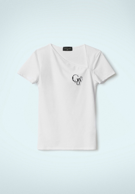 T-Shirt Aderente Mezza Manica Bianco