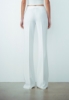 Pantalone A Zampa In Cady Bianco