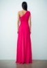 Abito Lungo Monospalla In Crepe Corallo/Fucsia Shocking/Bluette