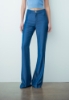Pantalone Flare In Denim Blu