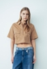 Camicia In Twill Cropped Nocciola