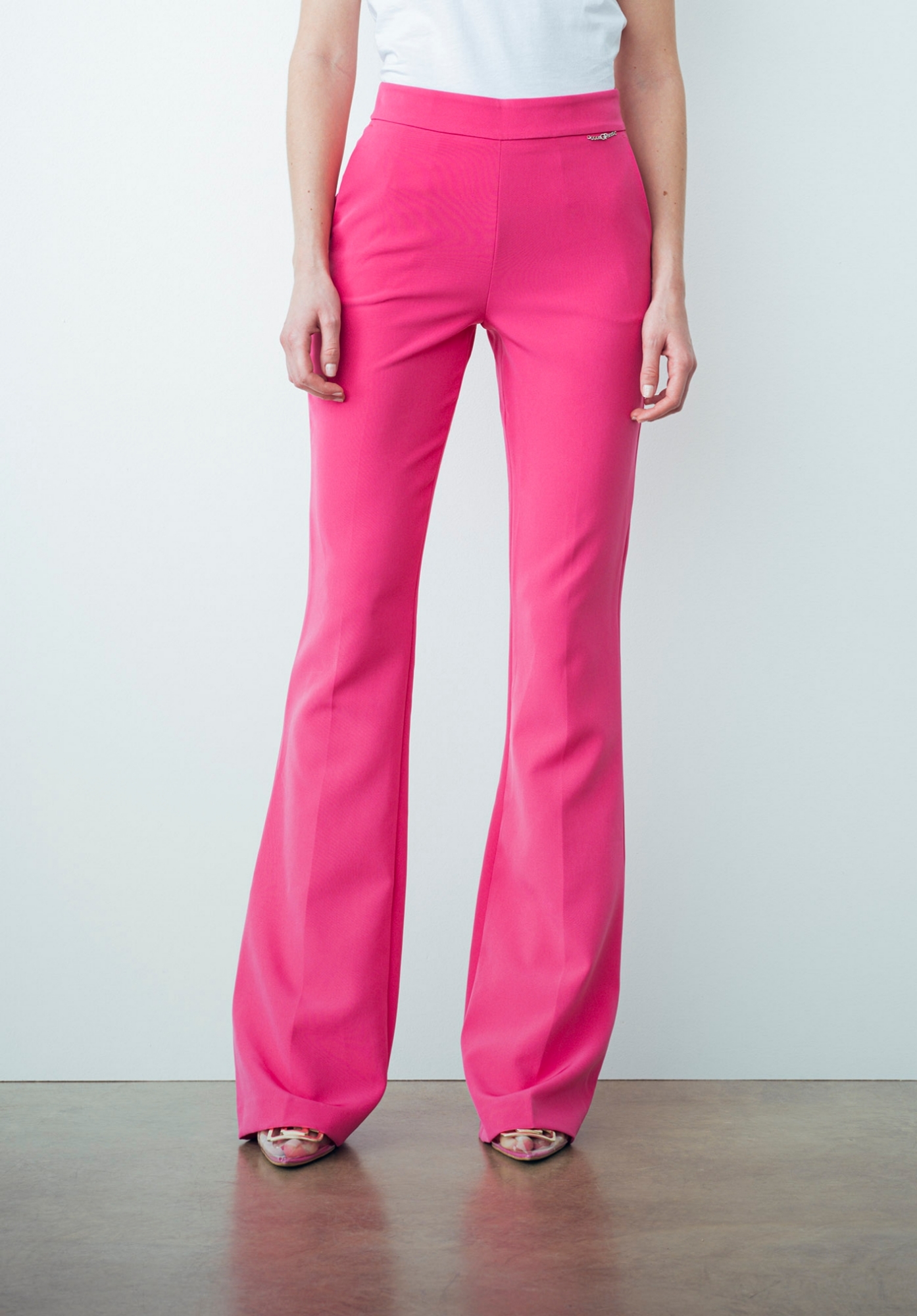 Pantalone In Cady Dritto Fucsia