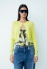 Cardigan Cropped In Maglieria Verde Cedro