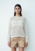 Pullover Paricollo In Maglieria Sabbia