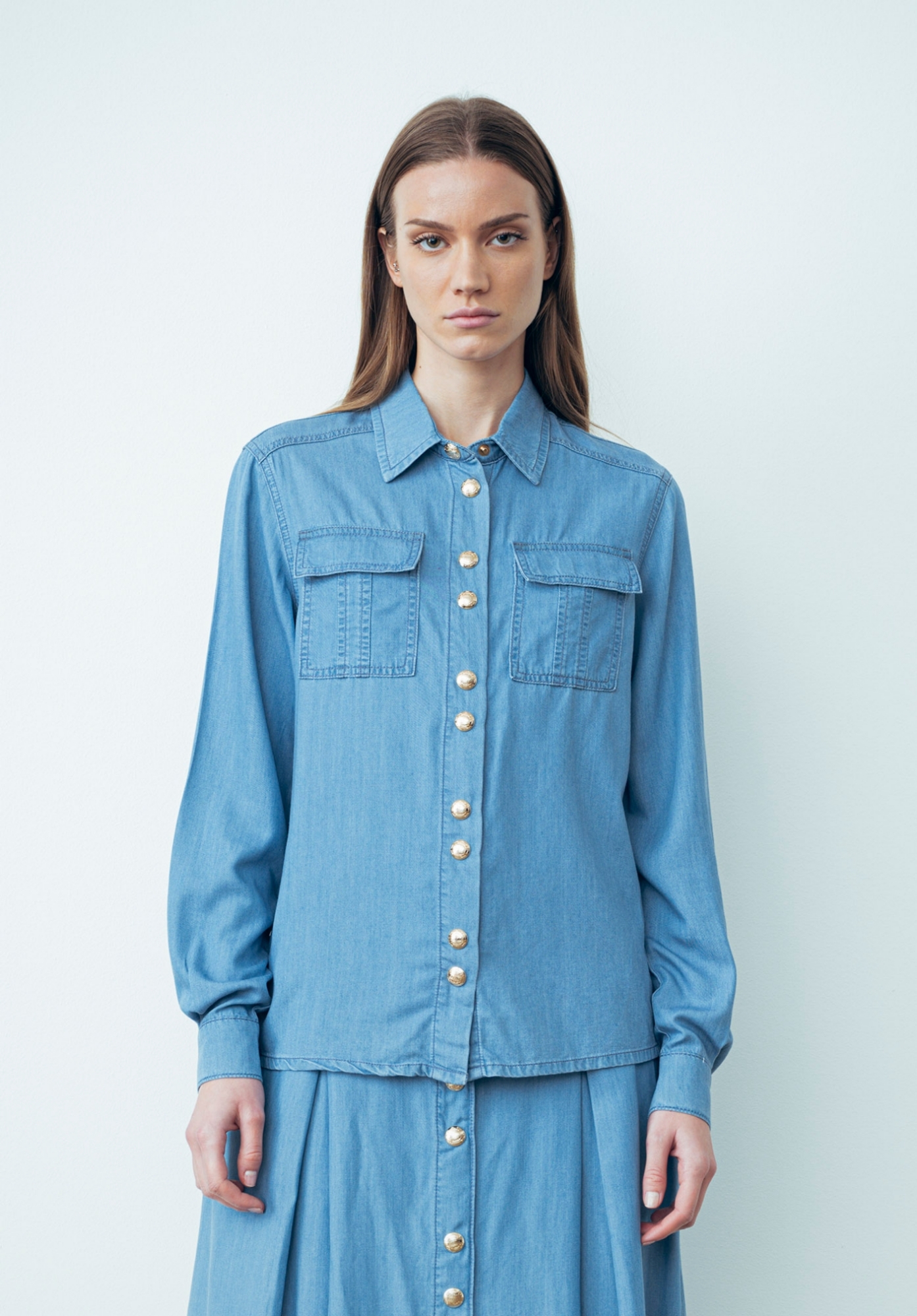 Camicia In Denim Blu