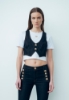 Gilet Slim In Denim Blu