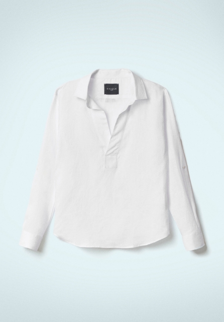 Camicia In Lino Basic Bianco