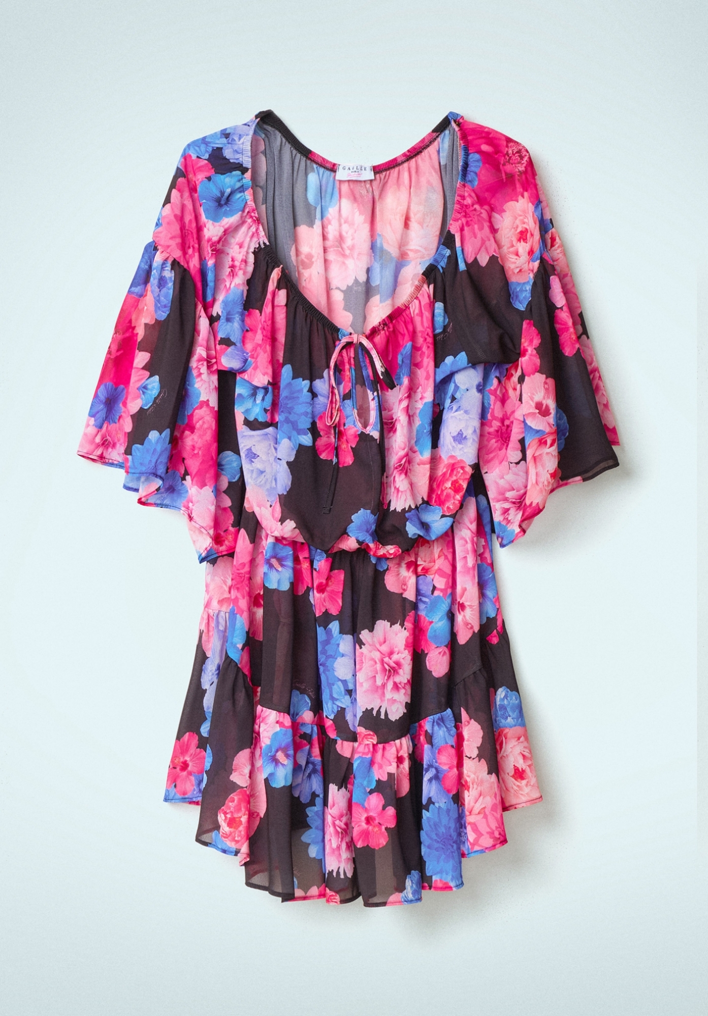 Miniabito Omerale In Chiffon Nero