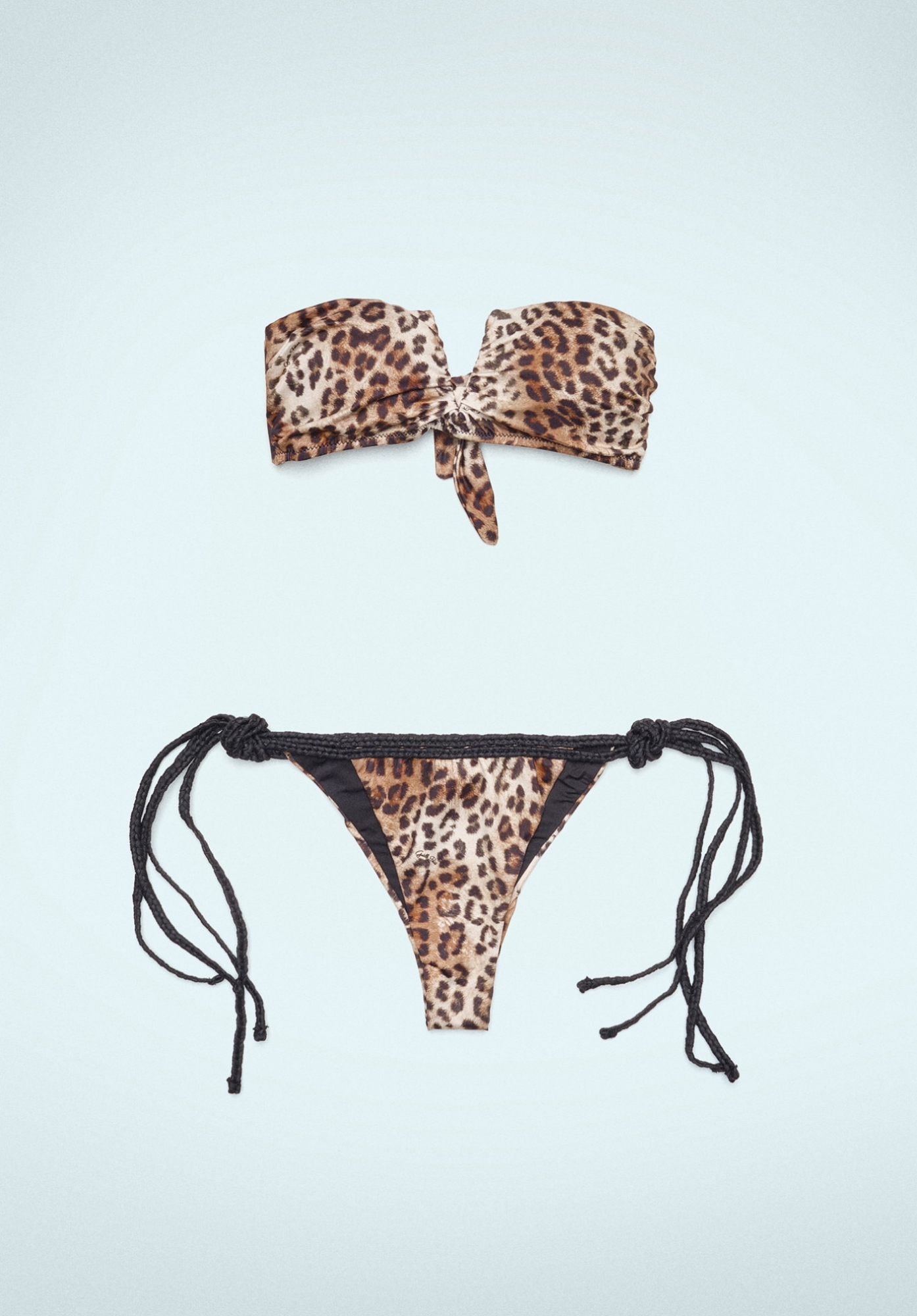 Bikini Fascia In Lycra Maculato Sabbia
