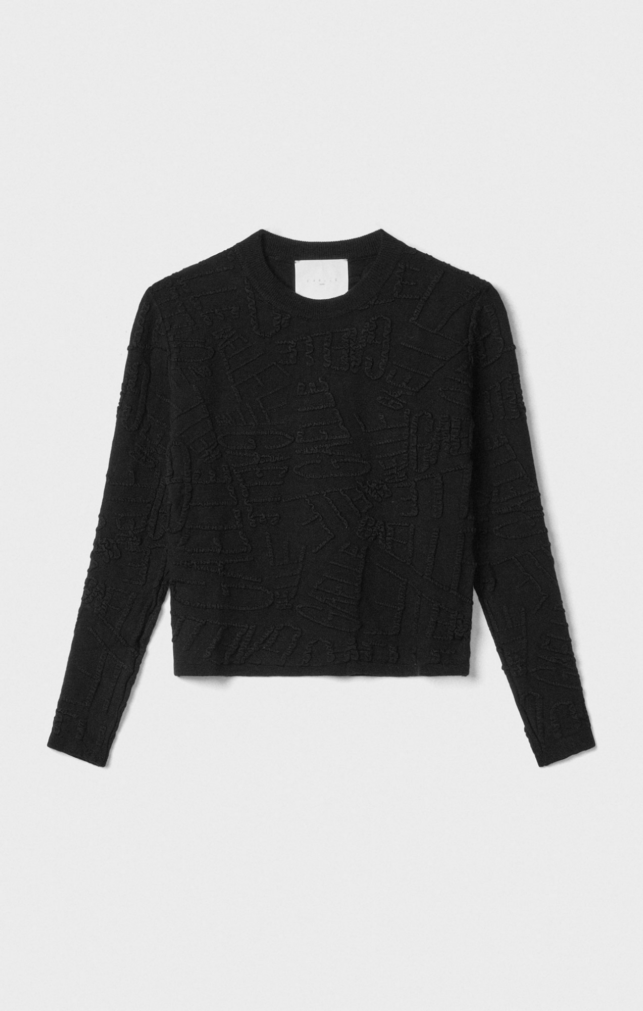PULLOVER MANICA LUNGA FANTASIA ALLOVER IN TINTA