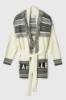 Cardigan Con Frange Offwhite-Nero
