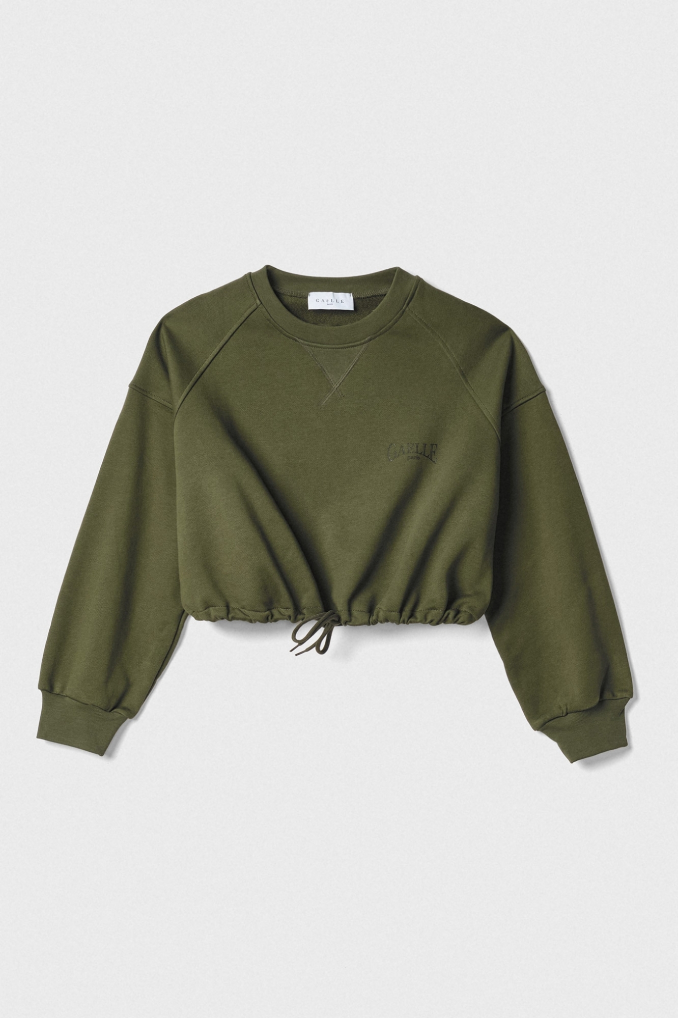 Cropped crewneck sweatshirt Military green GAABW01205 PTTF0019 GEN VE08 AI24 GAABW GA PRAI