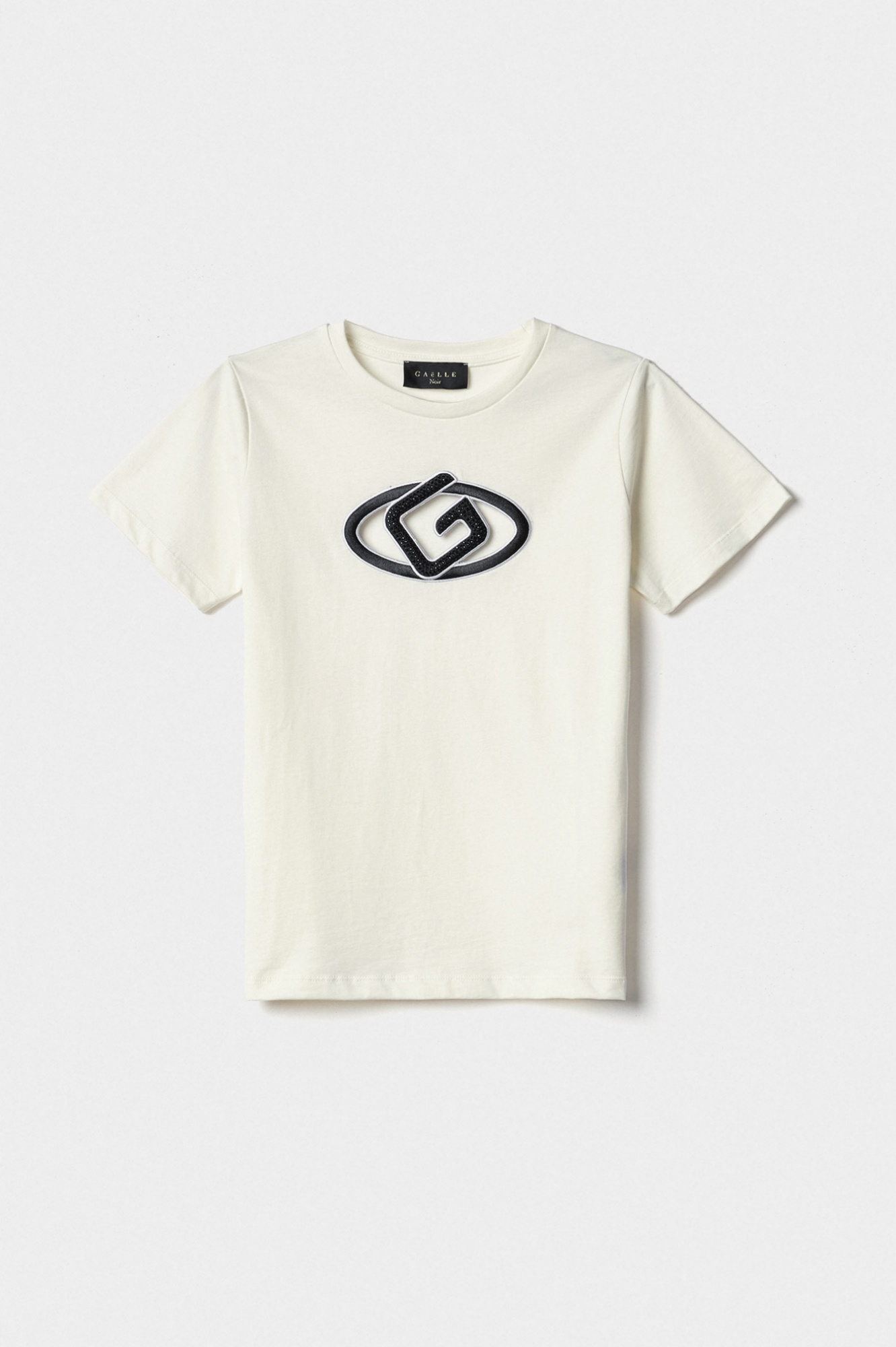 T-Shirt Paricollo Mezza Manica In Jersey Off White