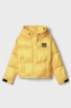 Piumino Corto Con Cappuccio In Nylon Giallo