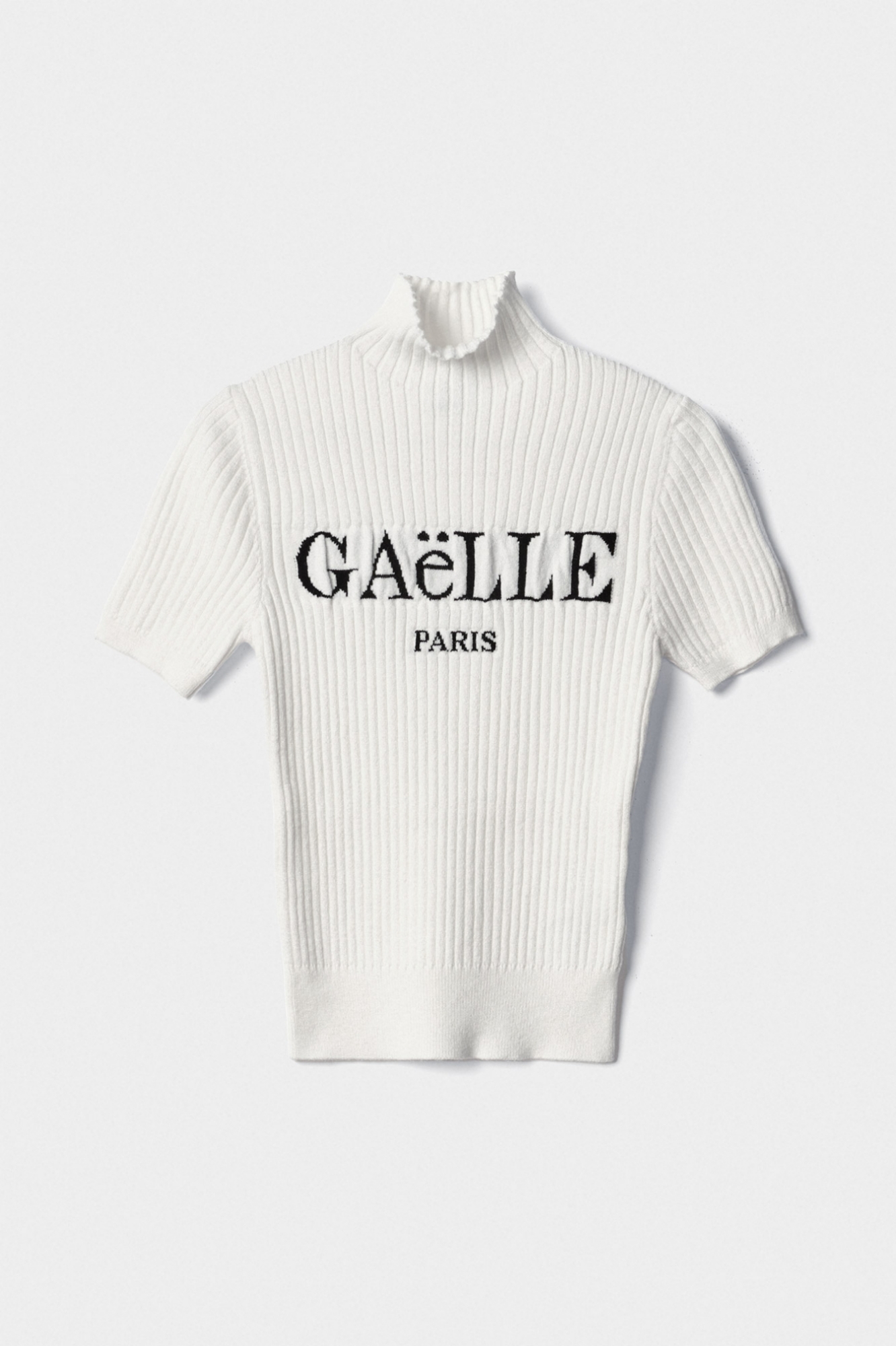 Pullover Dolcevita Mezza Manica A Coste Off White