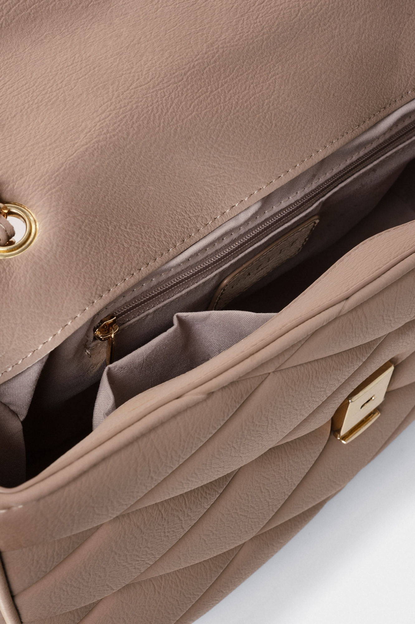 Maxi Shoulder Strap Matelasse' Puffer Beige