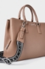 Maxi Shopper Con Tracolla Logata Jaquard Cammello