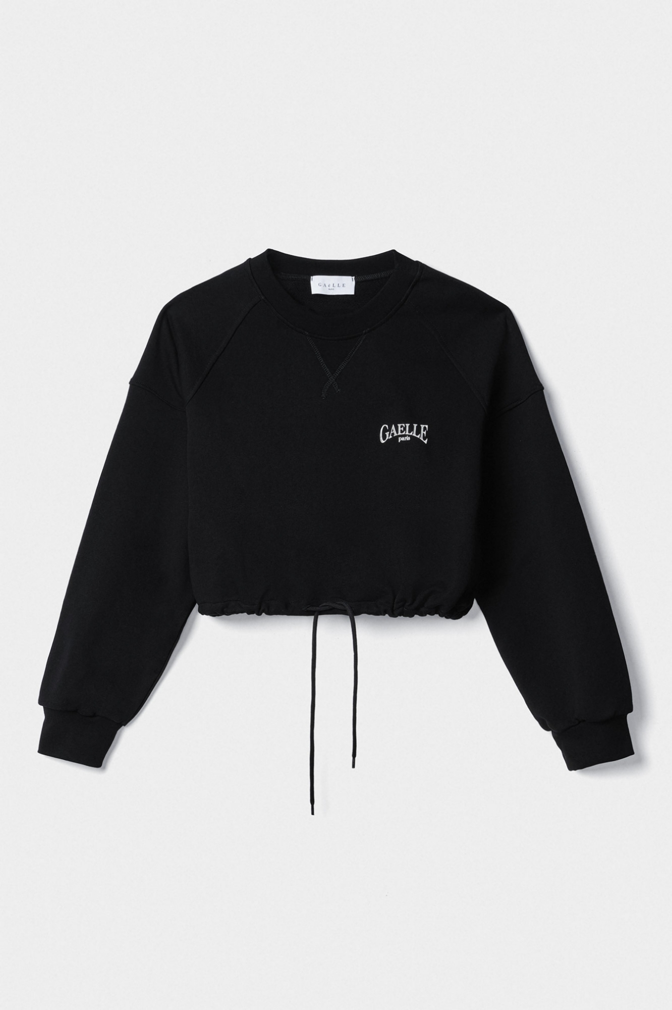 Felpa Cropped Paricollo Nero