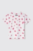 T-shirt in jersey paricollo con stampa allover • Bianco