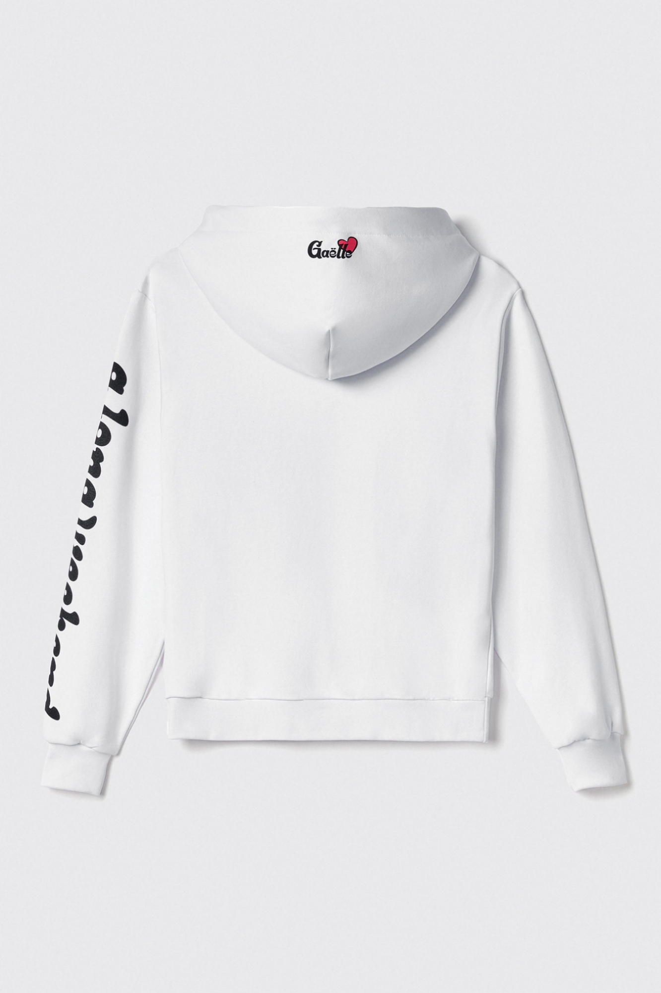 Felpa cappuccio manica lunga con stampa davanti • Bianco
