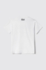 T-shirt in jesrey paricollo con stampa • Bianco
