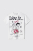 T-shirt in jersey paricollo • Bianco