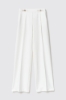 Pantalone dritto in cady con morsetti • Bianco