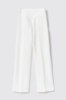 Pantalone dritto in cady con morsetti • Bianco