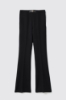 Pantalone flaire in cady con morsetti • Nero