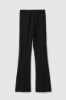 Pantalone flaire in cady con morsetti • Nero