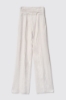 Pantalone a vita alta con cinto alto • Madreperla