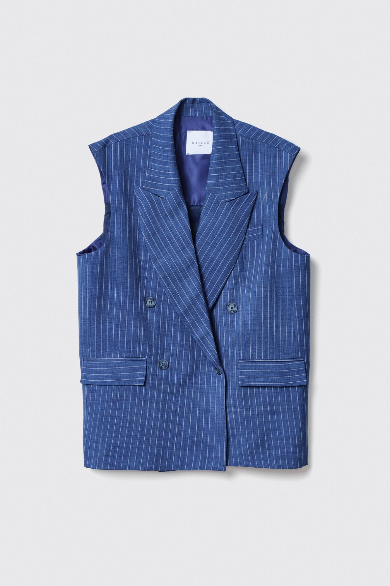 Gilet lungo over doppiopetto • Blue