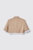 Giacca cropped mezza manica con fodera scucita in gabardina • Safari